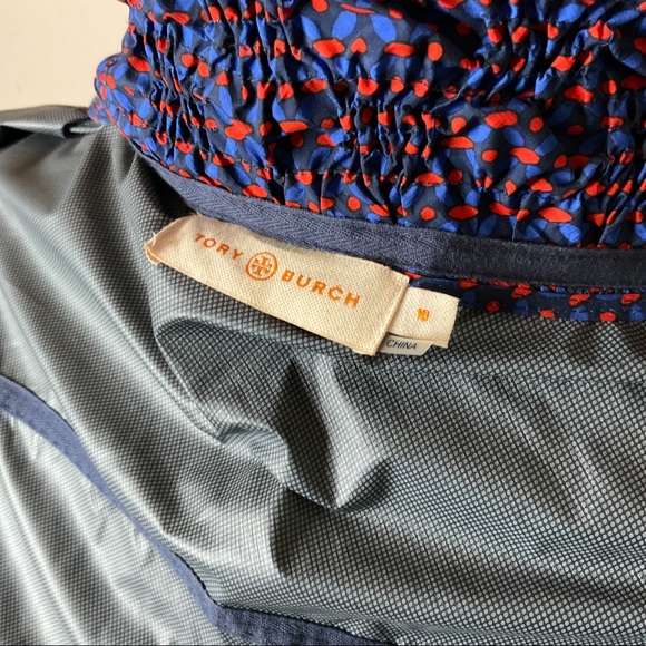 Tory Burch Casey Anorak Jacket Blue Orange Size M - Picture 9 of 11